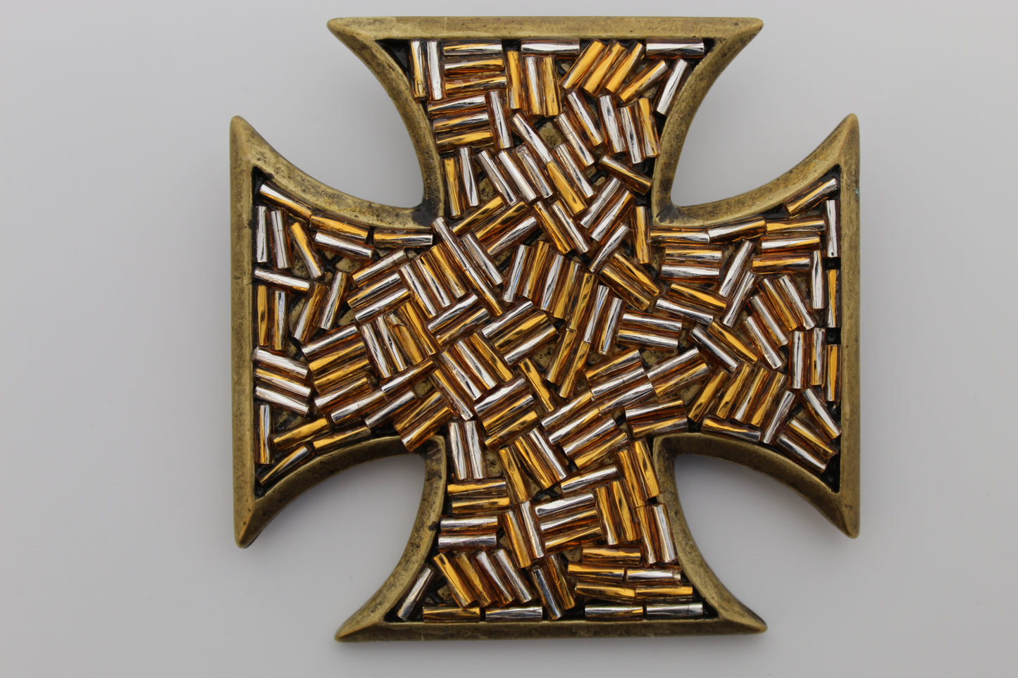 Gold Cross Handmade Belt Buckle