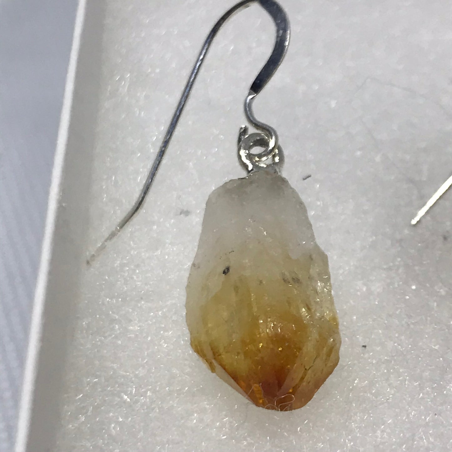 Citrine Nugget on a sterling silver ear wire