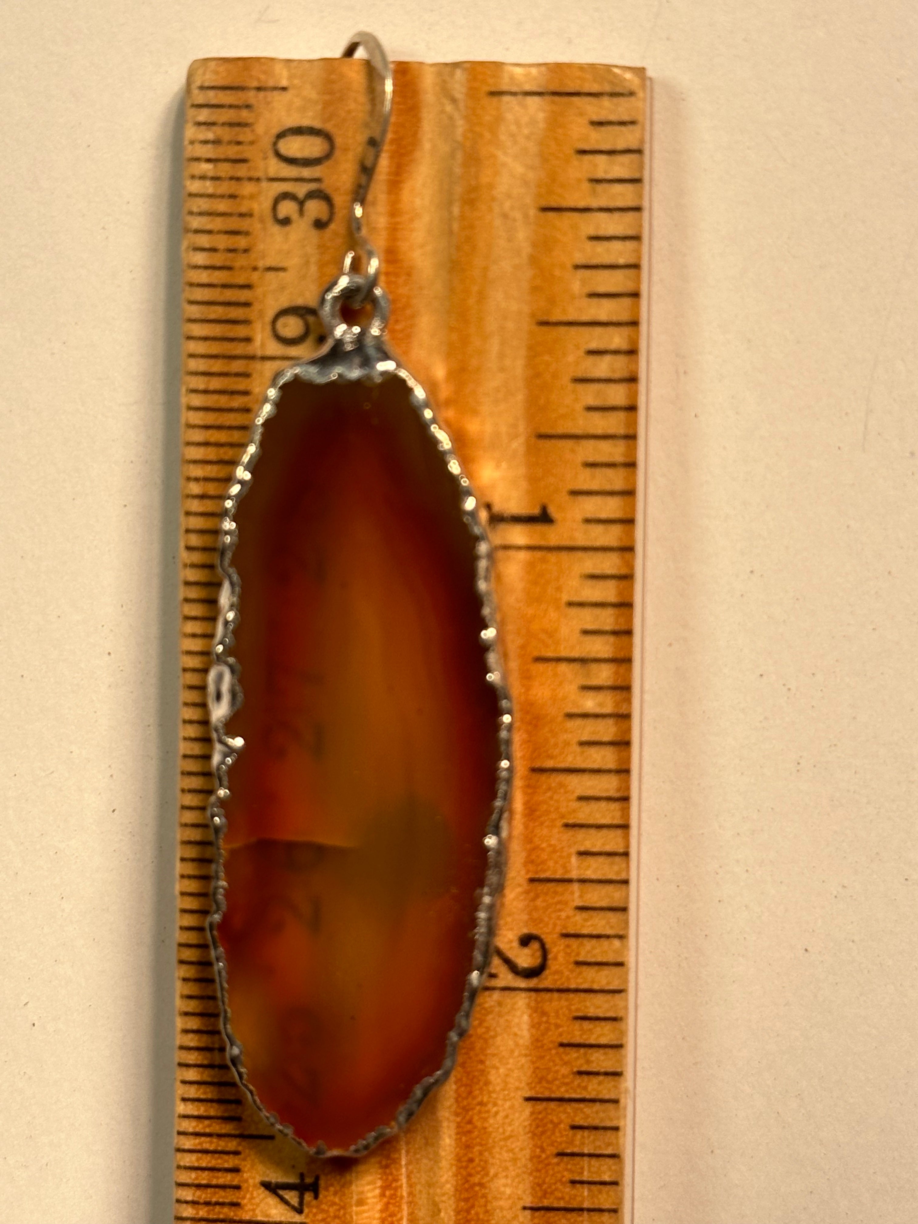 Brown Agate Slice Earrings