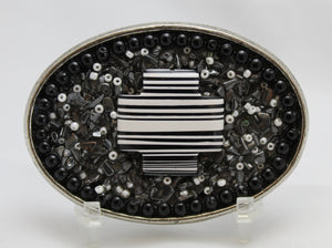 Belt Buckle with black and white cross