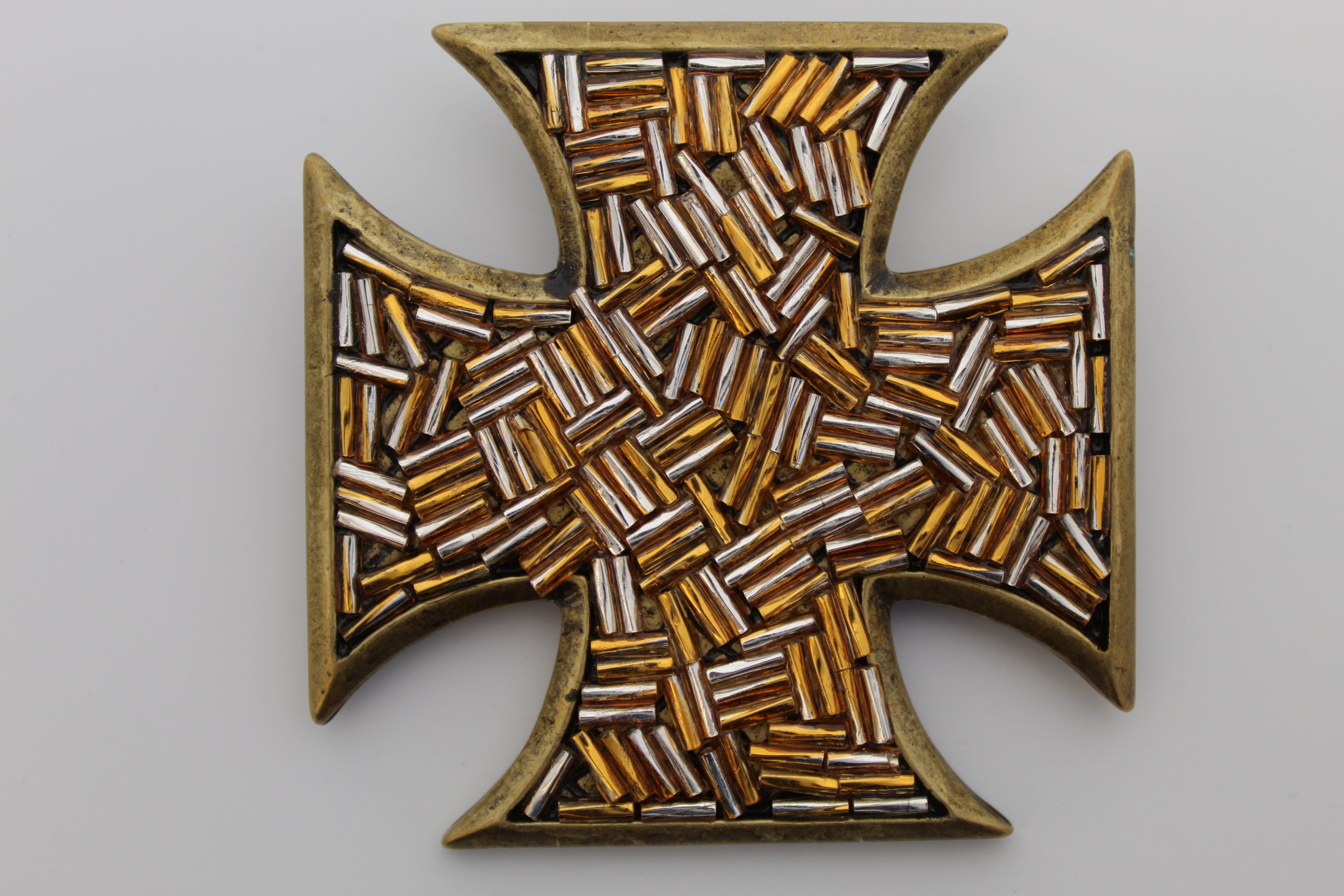 Gold Cross Handmade Belt Buckle