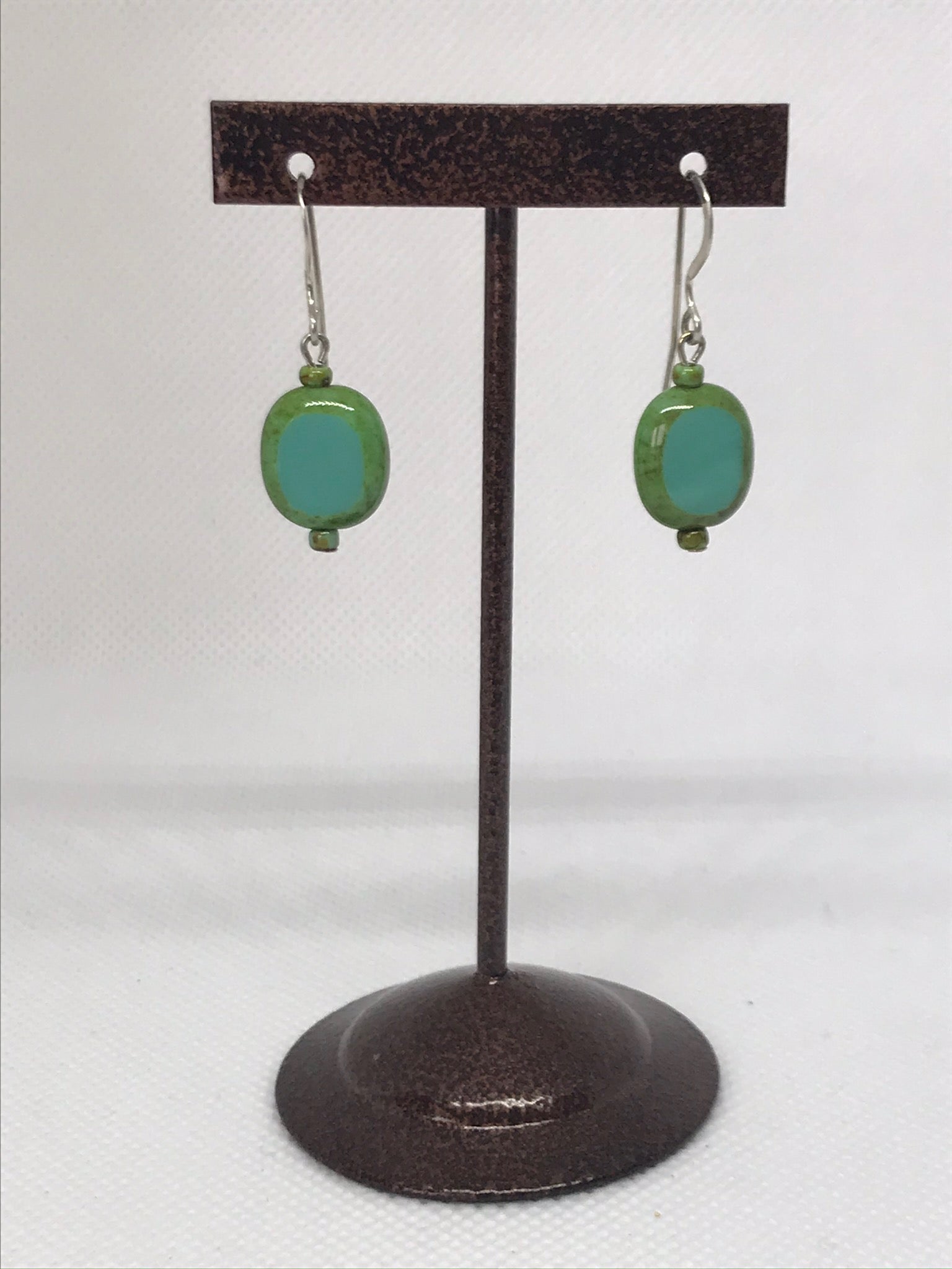 Turquoise Picasso oval earrings