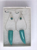 Turquoise tooth shaped earring