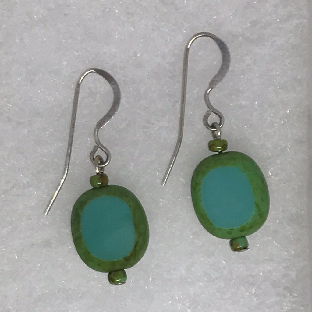 Turquoise Picasso oval earrings