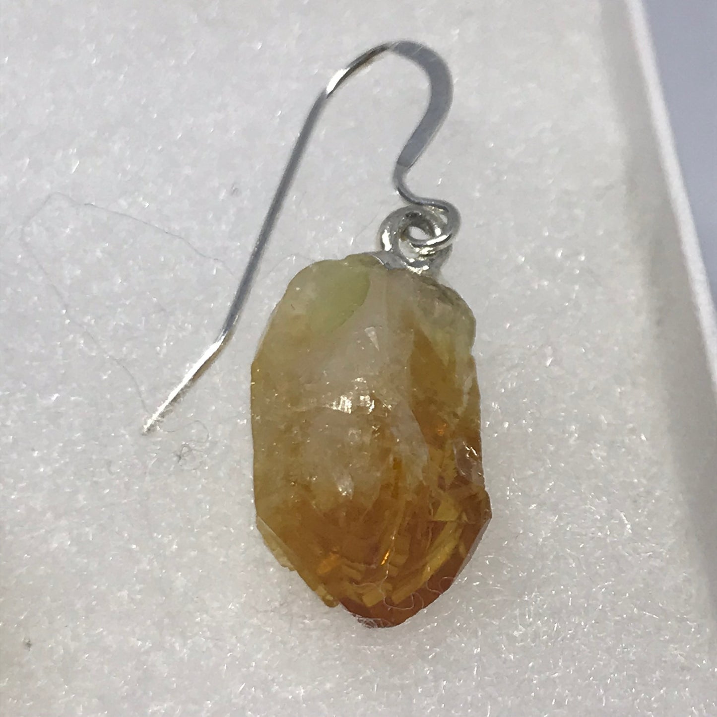 Citrine Nugget on a sterling silver ear wire