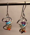 Chakra Spiral Gemstone Chip Earrings